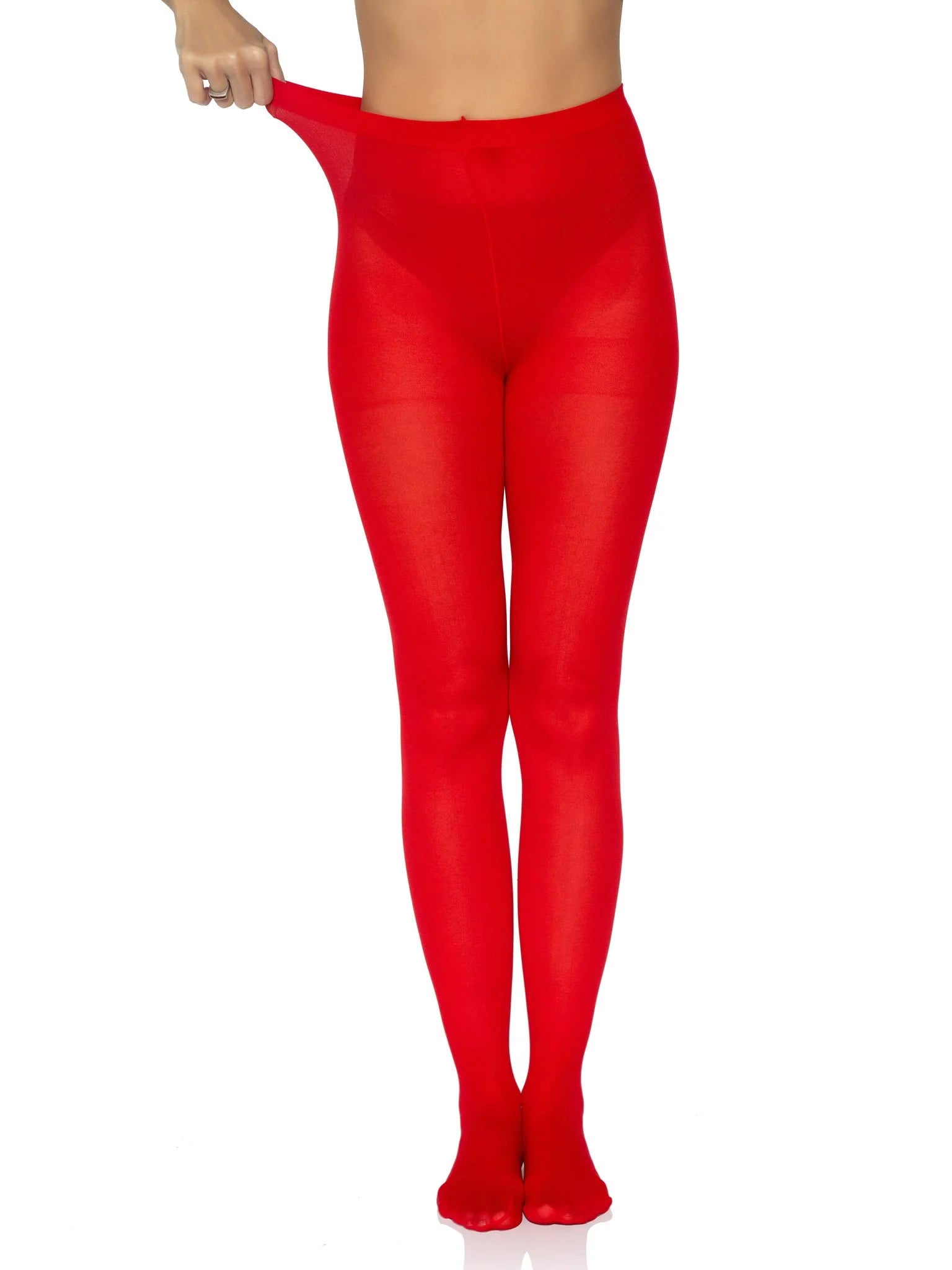 Nylon Women's Standard Solid Tights - Red