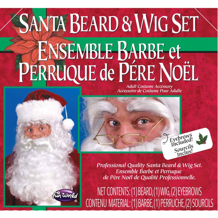 Economy Santa Wig & Beard Set with Eyebrows