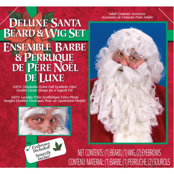 Santa Wig & Beard Set with Eyebrows