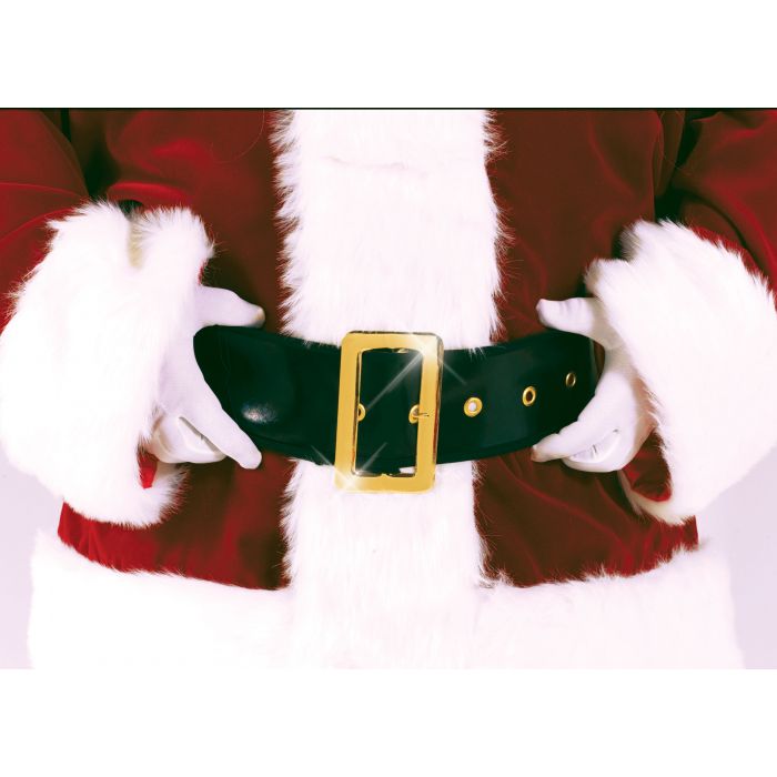 Bound Vinyl Santa Belt with Gold Buckle