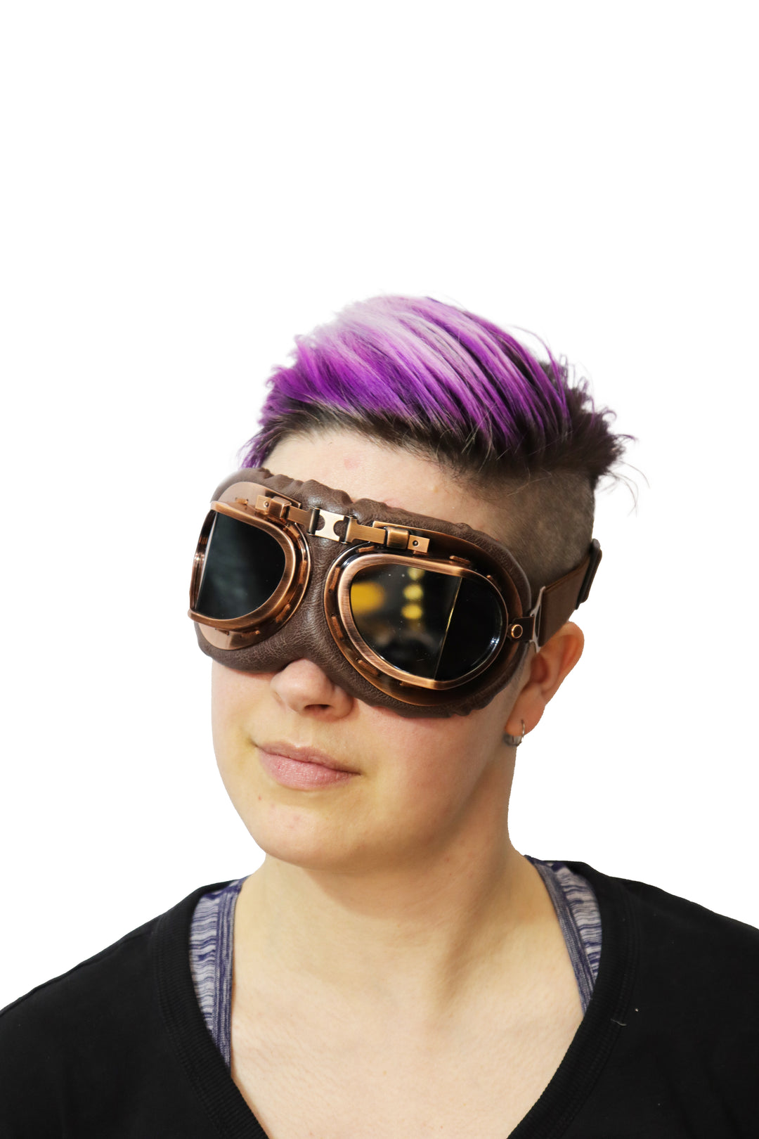 Brown Adjustable Aviator Goggles