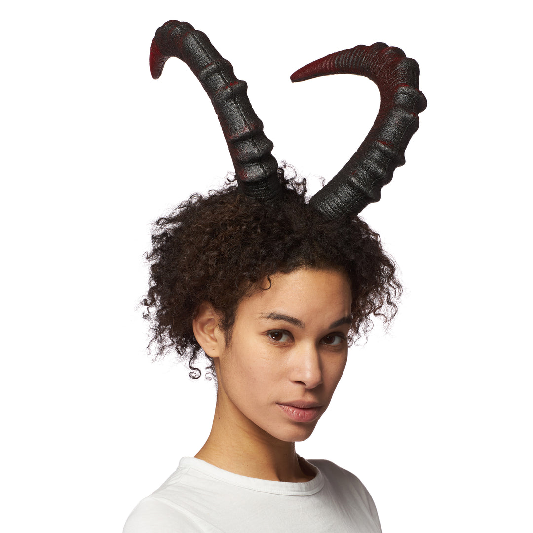 Super-Lite Long Curved Red &amp; Black Horns