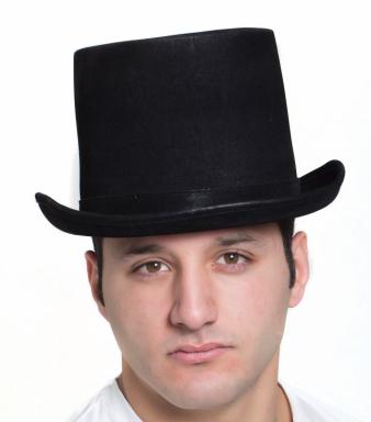 Leatherlike Top Hat - Black