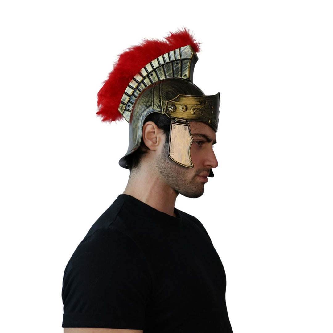Hard Plastic Roman Helmut with Red Plume