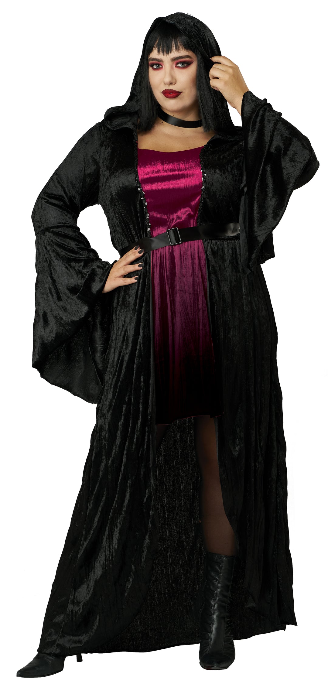 Women Hooded Vampire Dress Plus