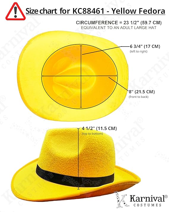 Yellow Felt Fedora with Black Band