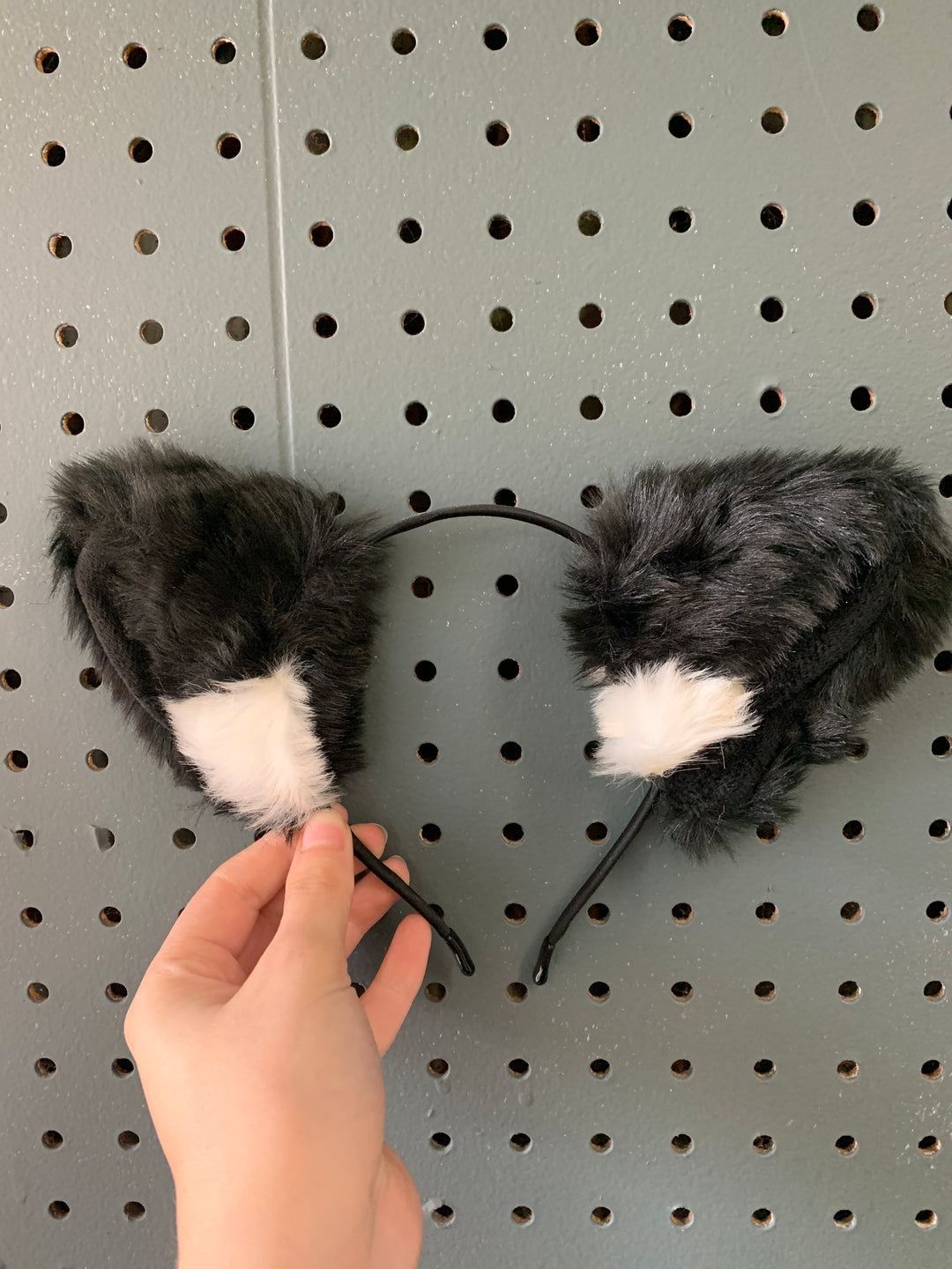 Furry Anime Cat Ears - Black & White