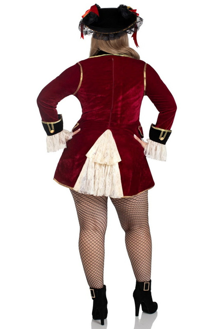 Captivating Pirate Captain Costume - Adult Plus