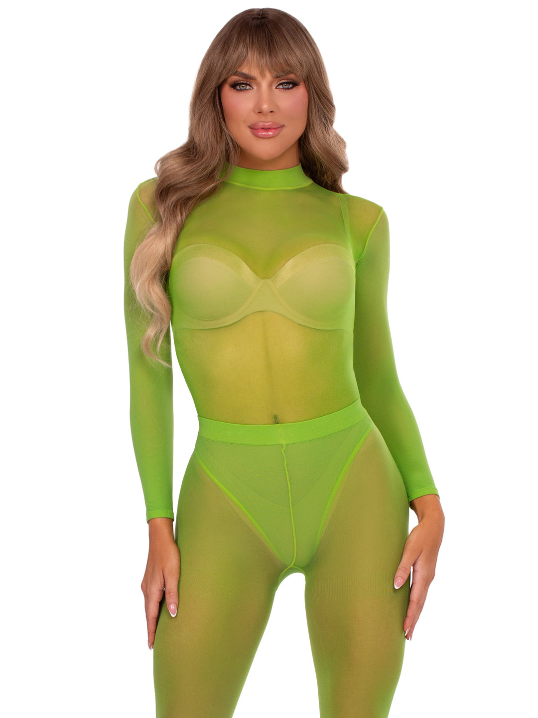 Sheer Full Body Suit - Green