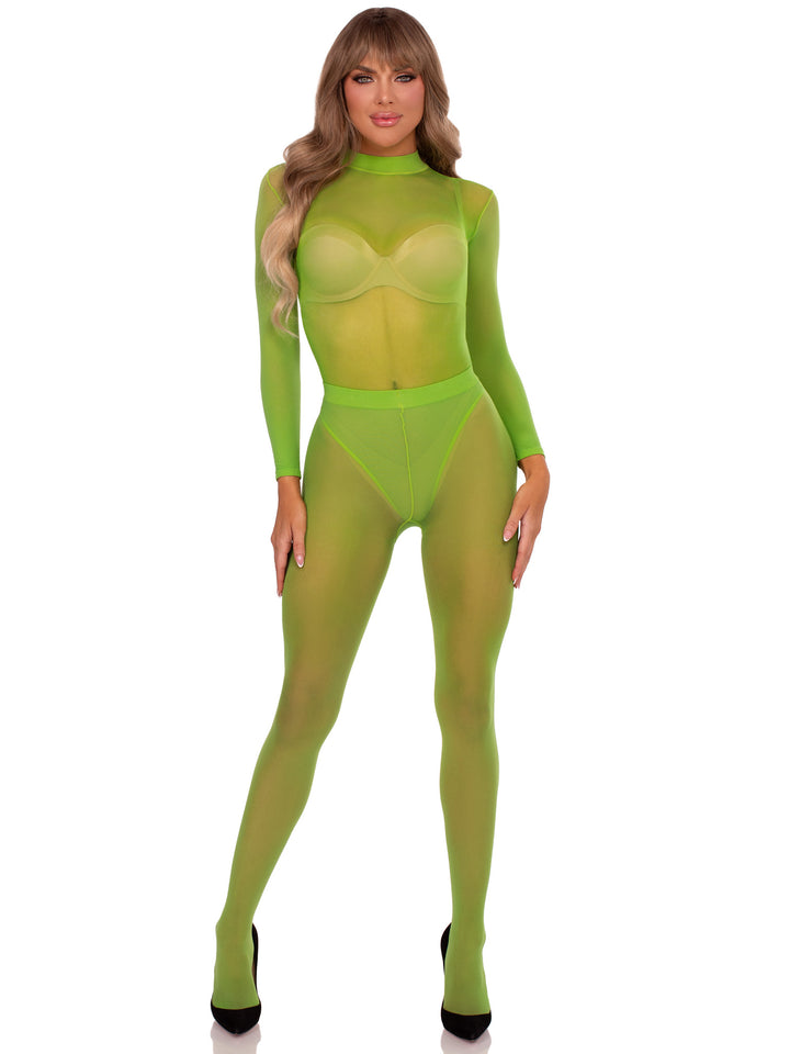 Sheer Full Body Suit - Green