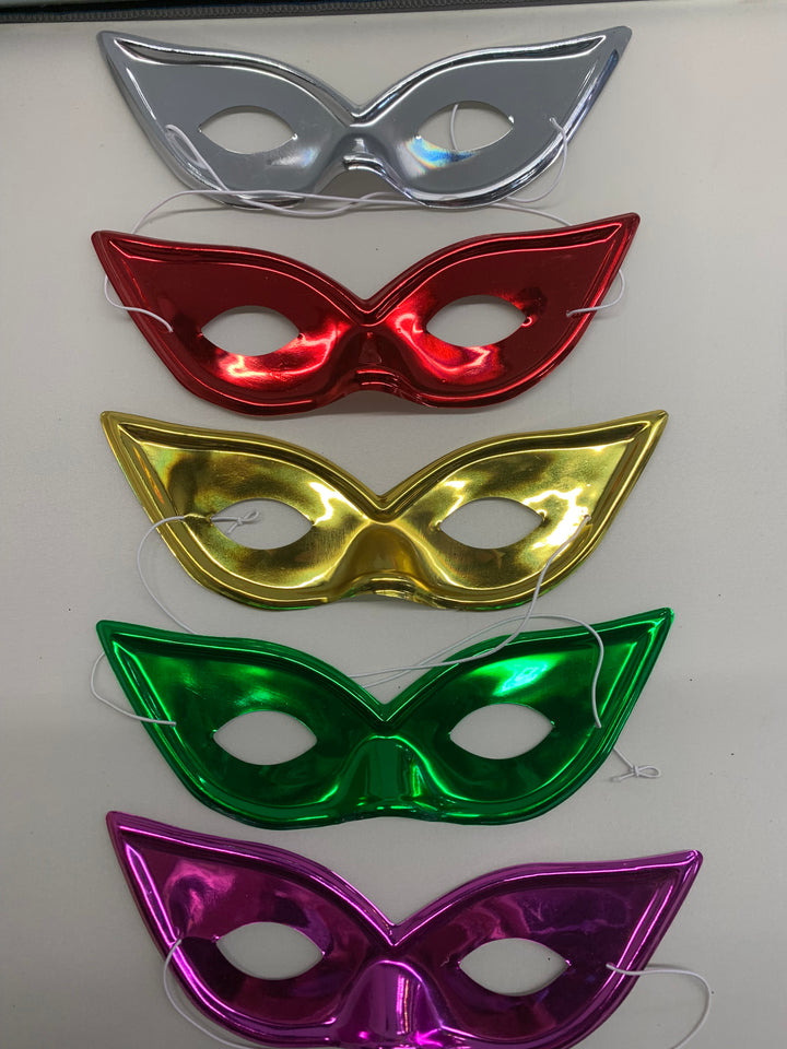 Light Weight Plastic Metallic Harlequin Half Masks