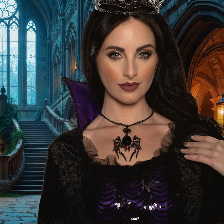Black Widow Spider Necklace