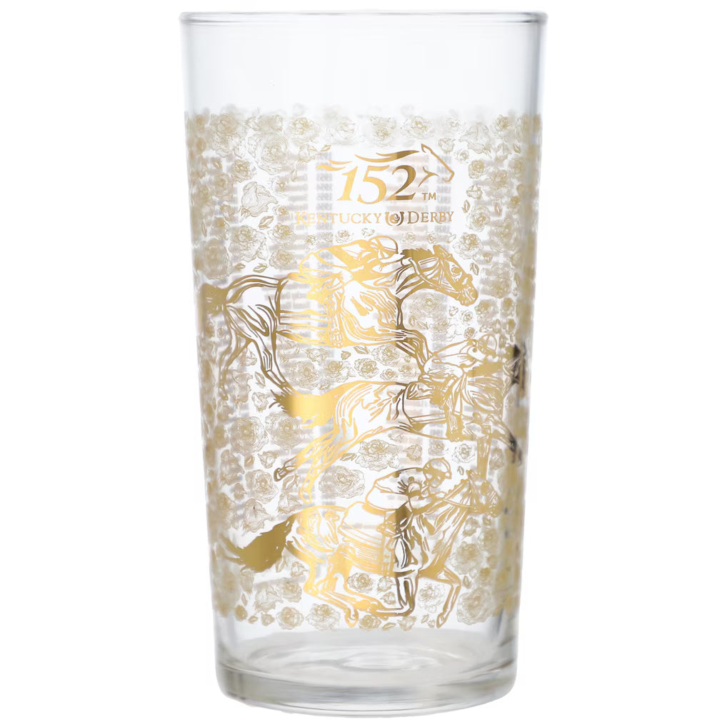Kentucky Derby 152 - Official 24 Carat Gold Printed Mint Julep Glass