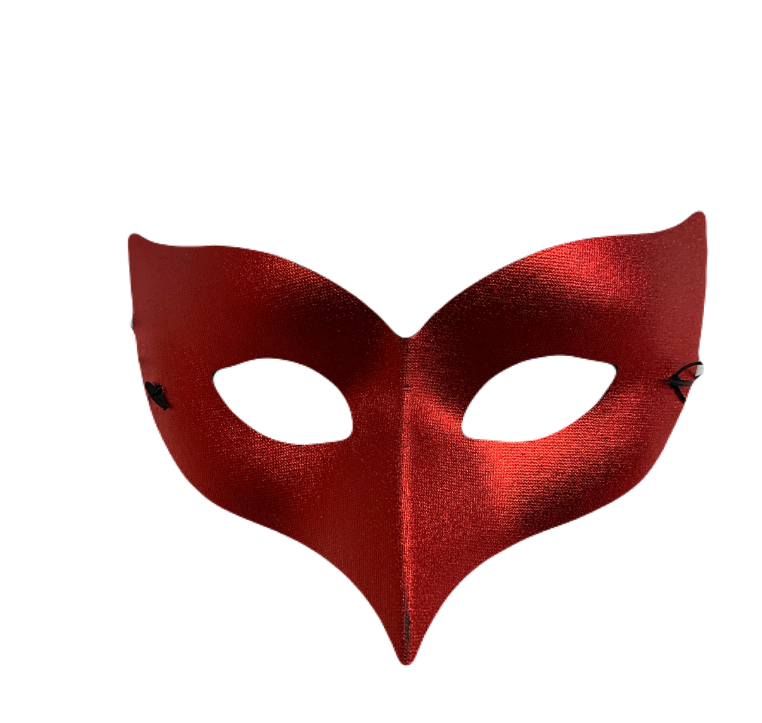 Metallic Red Pointy Harlequin Half Mask - Small