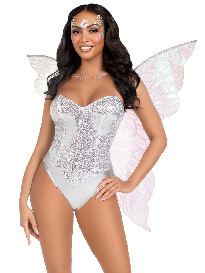 Iridescent Strapless Fairy Wings - White