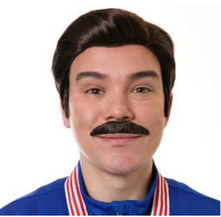 Coach Wig &amp; Mustache - Brown