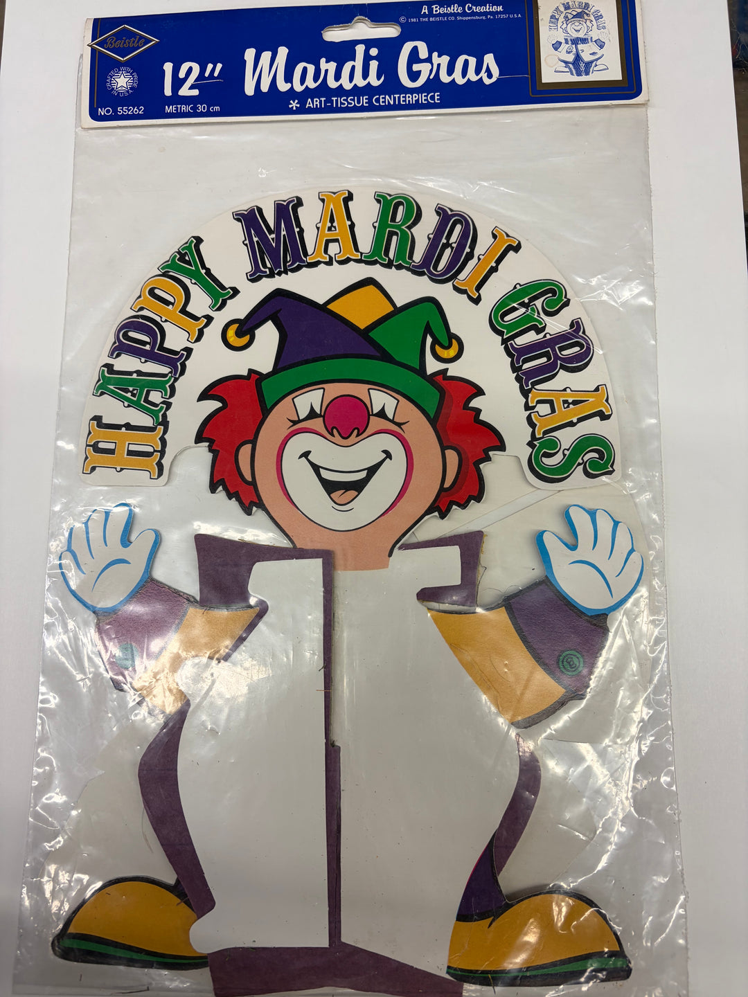 True Vintage 1981 - Mardi Gras 12" Art Tissue Centerpiece