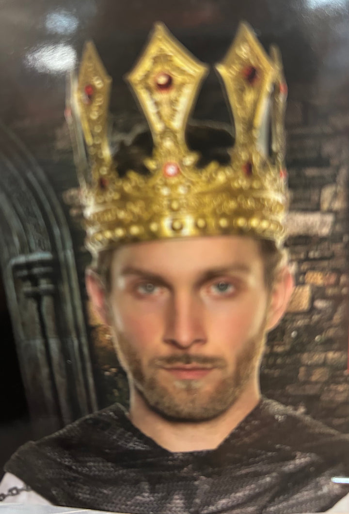 King's Gold Foam Crown with Red Jewels