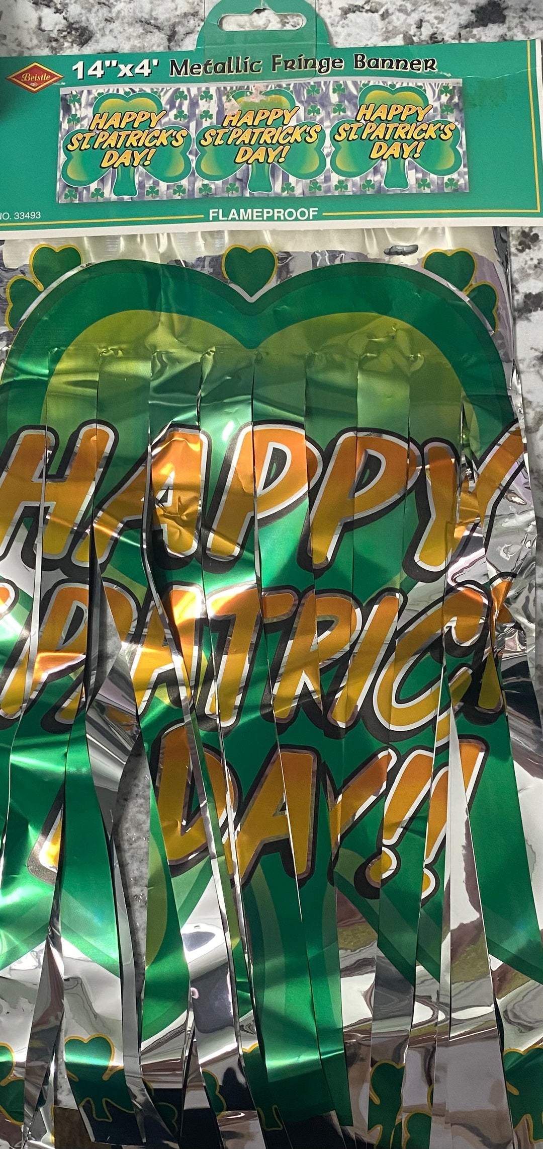 Happy St. Patrick's Day Metallic Fringe Banner