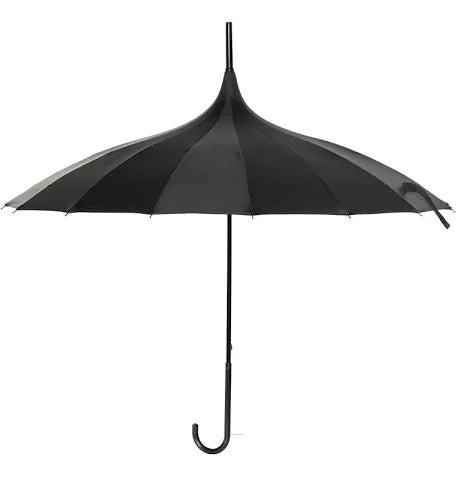 Pagoda Gothic Umbrella-Solid Black