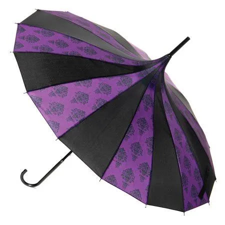 Pagoda Gothic Umbrella-Purple &amp; Black