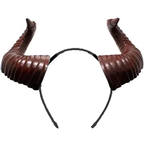 Burgundy Curved Headband Horns