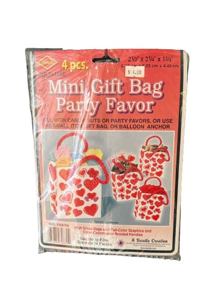 Mini 4pc Valentine's Day Gift Bag Party Favors