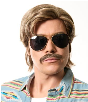 Leading Man Wig &amp; Mustache - Mixed Blonde
