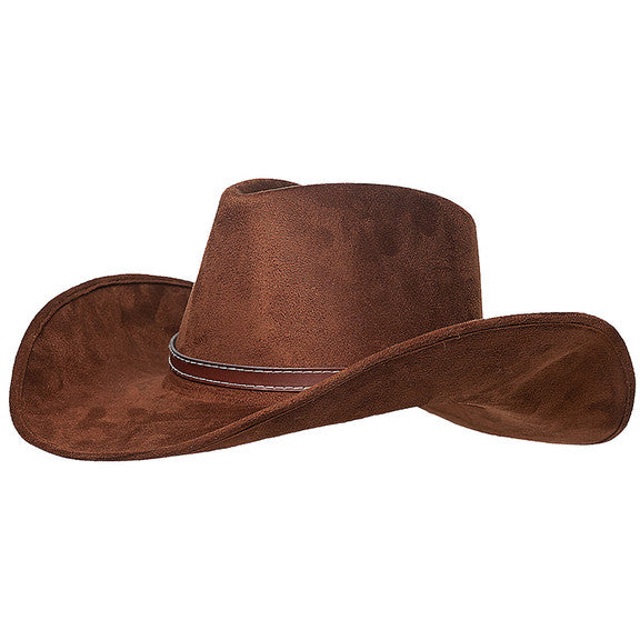 Faux Suede Brown Cowboy Hat