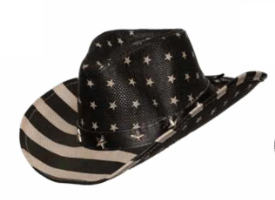 Black/Gray American Flag Cowboy Hat