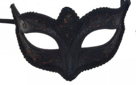 Black Glitter Venetian Style Masquerade Mask