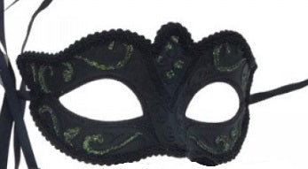 Black Glitter Venetian Style Masquerade Mask