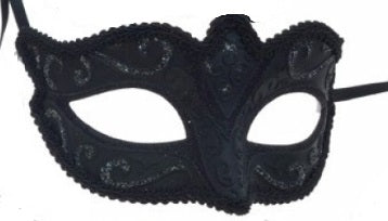 Black Glitter Venetian Style Masquerade Mask