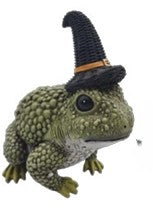 7.9" Resin Toad Prop w/Witch Hat