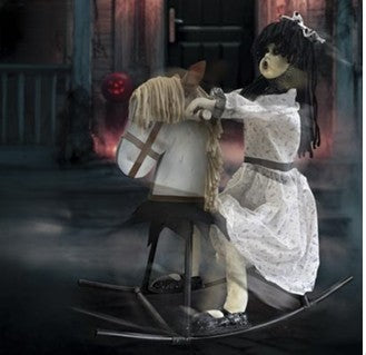 Animated Rocking Horse w/Doll Prop