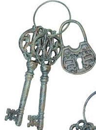 Cast Iron Lock & Keys on Ring