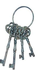 Cast Iron Lock & Keys on Ring