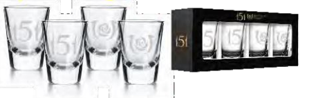 Kentucky Derby 151 - Official 1.5 oz Shot Glass Set (4 Pack)