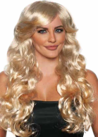 Long Curly Wig w/ Long Bangs - 2 Colors Available