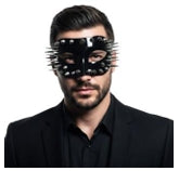 Black Half Face Mask with Spikes