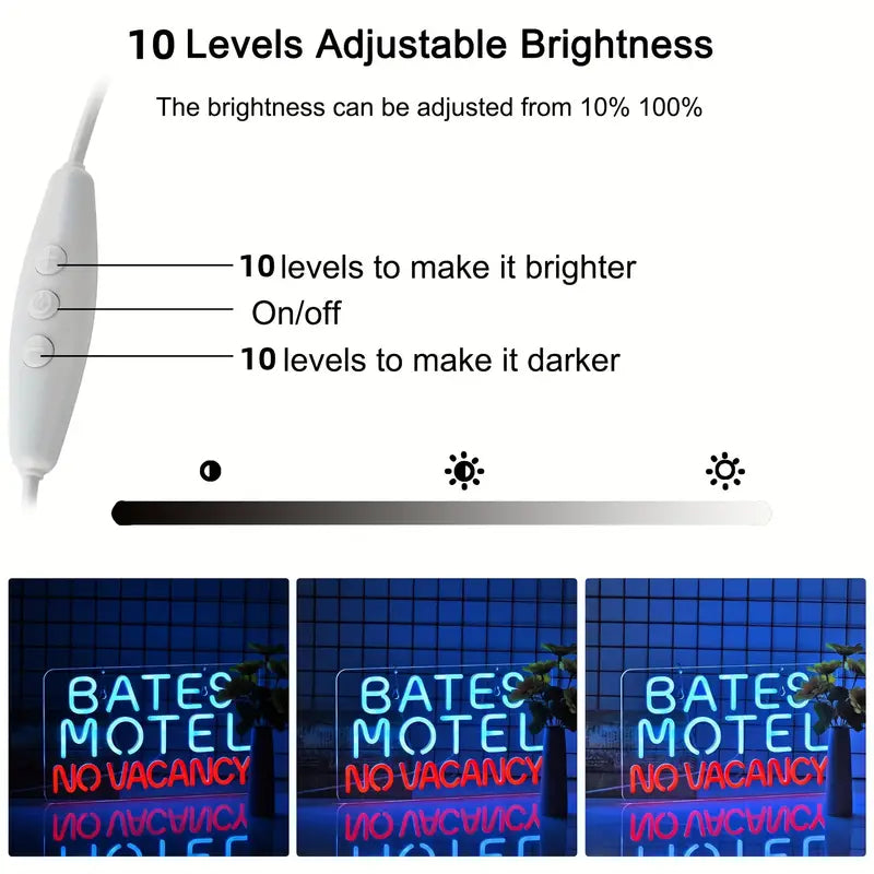 Bates Motel - No Vacancy - LED Neon Sign