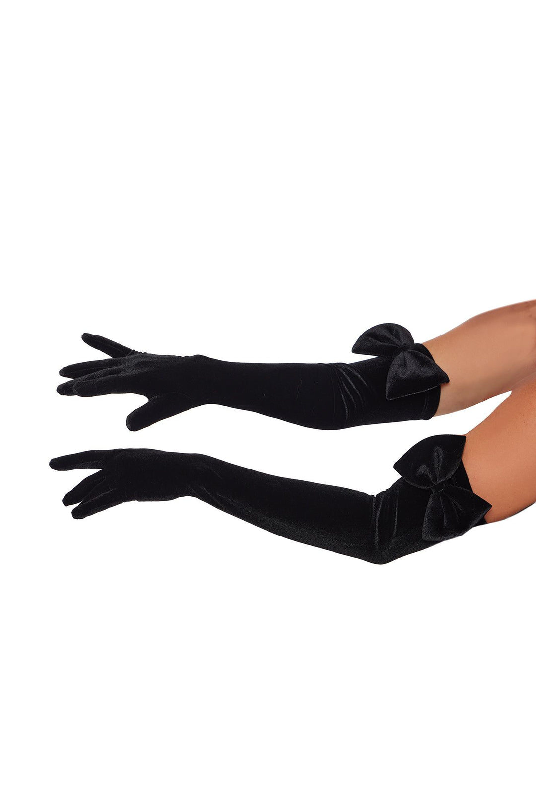 Black Velvet Bow Gloves Adult