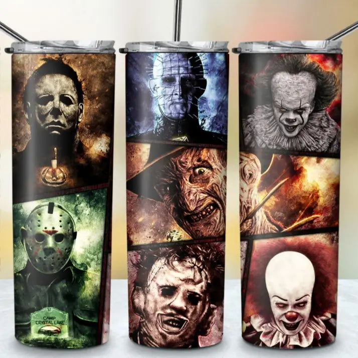 20 oz. Metal Tumbler - Horror Icon Collage