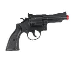 Plastic Black Gangster Gun with Black Handle