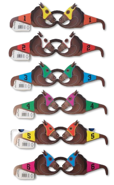 Race Horse Cardboard Glasses 6/Pkg