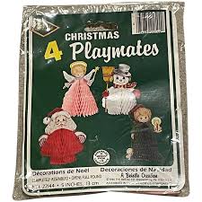 True Vintage Christmas Beistle Christmas Playmates 4/Pkg - 1980