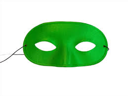 Satin Italian Domino Mask - Bright Green
