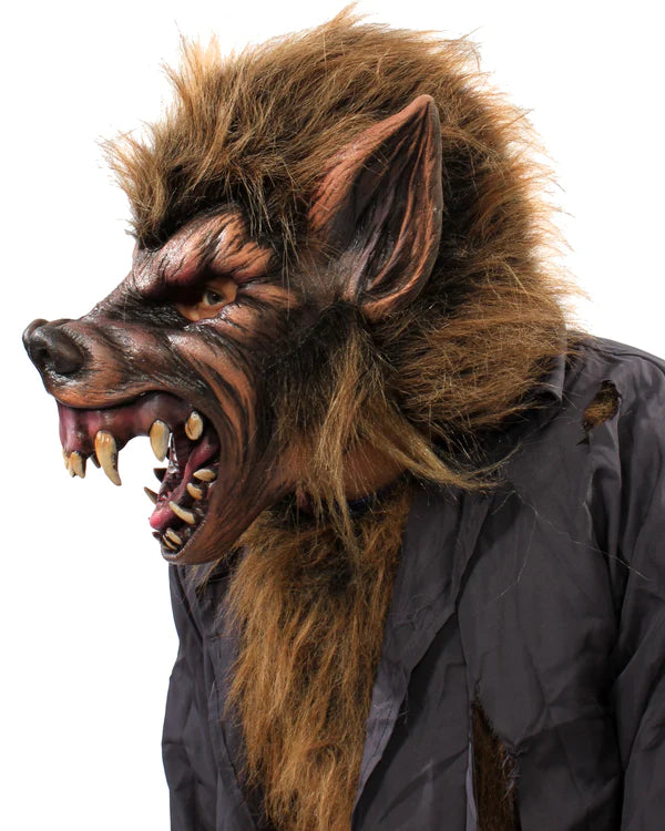 Lycan-Werewolf Costume Kit w/Mask, Fur Collar & Wolf Hands