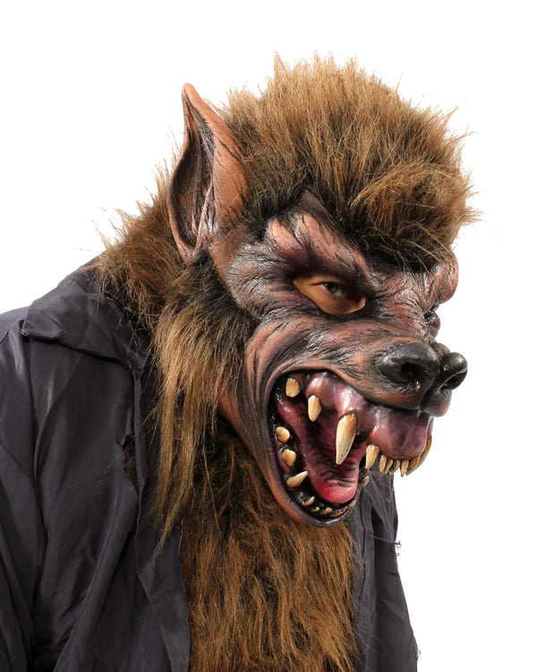 Lycan-Werewolf Costume Kit w/Mask, Fur Collar & Wolf Hands