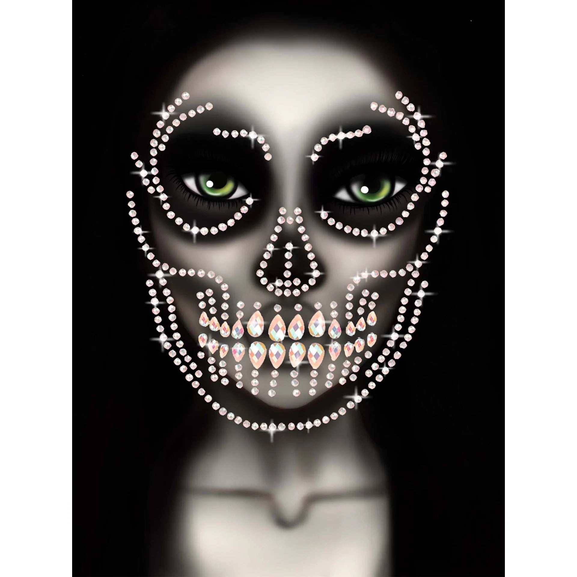 Glow-in-the-Dark Skull Face Jewels